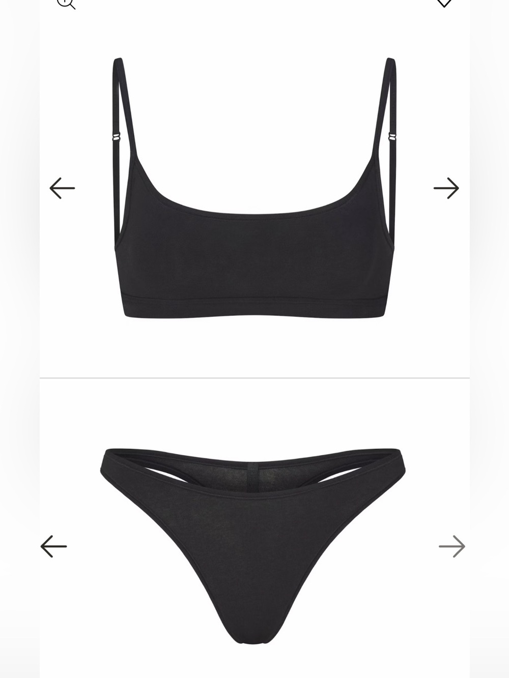 Skims Scoop Bralette and Thong set